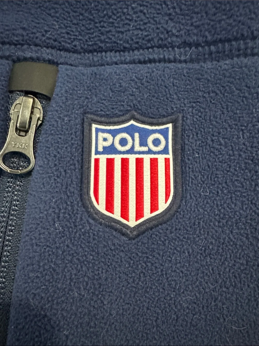 Polo by Ralph Lauren Navy Full-Zip Fleece Jacket with Crest